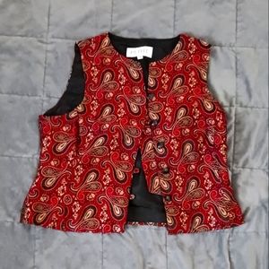 Red Size 8 Petite Sophisticate Suit Vest/Waistcoat